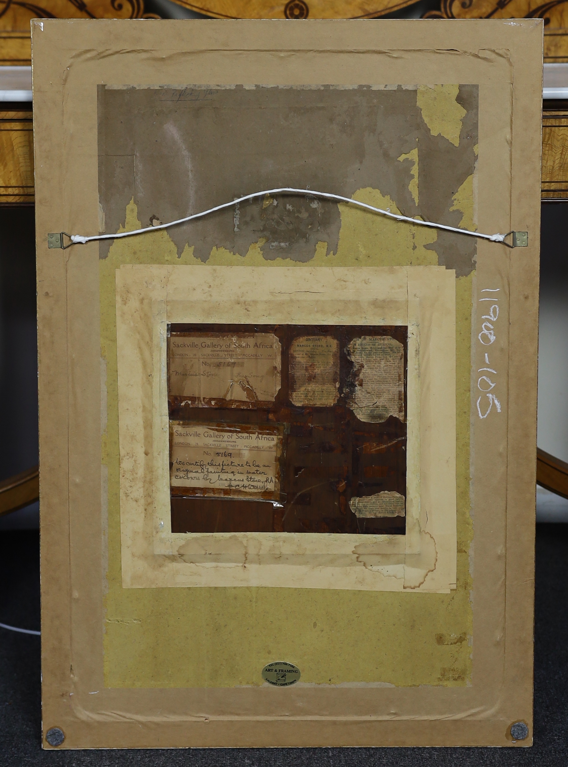 Marcus Stone (British, 1840-1921), watercolour, 'The Soul', signed 75 x 49cm